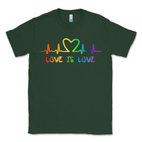 Sports Green LGBT Love Rainbow Heartbeat Classic Tee - PixelWave
