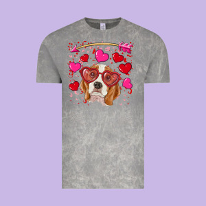 Valentines Day  Beagle Vintage Tee Designed By Ranaportraitstore