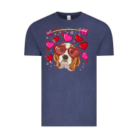 Vintage Denim Valentines day  beagle Vintage Tee - RanaPortraitStore