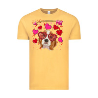 Vintage Mustard Valentines day  beagle Vintage Tee - RanaPortraitStore