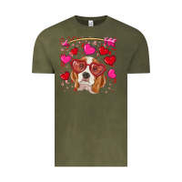 Vintage Olive Valentines day  beagle Vintage Tee - RanaPortraitStore