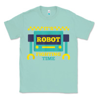 Seafoam it's robot fighting time funny robotics engineer battle bots Classic Tee - PixelWave