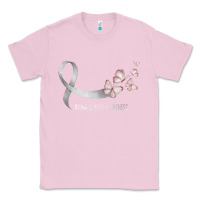 Bubblegum Pink pretty white ribbon support lung cancer awareness t shirt Classic Tee - Craftify