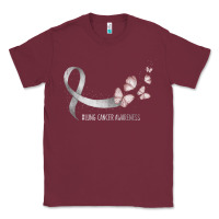 Burgundy pretty white ribbon support lung cancer awareness t shirt Classic Tee - Craftify