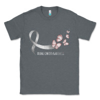 Charcoal Heather pretty white ribbon support lung cancer awareness t shirt Classic Tee - Craftify