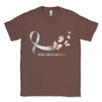 Chestnut pretty white ribbon support lung cancer awareness t shirt Classic Tee - Craftify