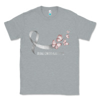 Heather Grey pretty white ribbon support lung cancer awareness t shirt Classic Tee - Craftify