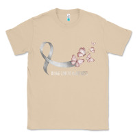 Mushroom pretty white ribbon support lung cancer awareness t shirt Classic Tee - Craftify