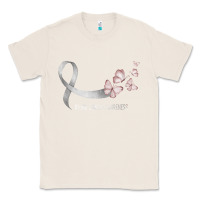 Natural pretty white ribbon support lung cancer awareness t shirt Classic Tee - Craftify