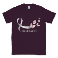 Plum pretty white ribbon support lung cancer awareness t shirt Classic Tee - Craftify
