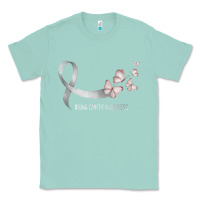 Seafoam pretty white ribbon support lung cancer awareness t shirt Classic Tee - Craftify