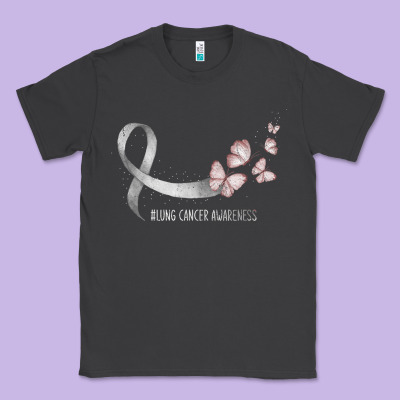 Pretty White Ribbon Support Lung Cancer Awareness T Shirt Classic Tee Designed By Craftify