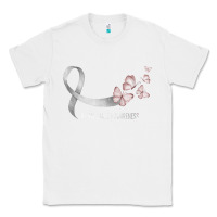 White pretty white ribbon support lung cancer awareness t shirt Classic Tee - Craftify