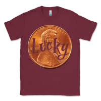 Burgundy Cute Good Luck Gift - Lucky Penny Classic Tee - Craftify