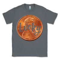 Charcoal Heather Cute Good Luck Gift - Lucky Penny Classic Tee - Craftify