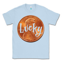 Dusty Blue Cute Good Luck Gift - Lucky Penny Classic Tee - Craftify