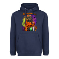 Navy did somebody say treat Heavyweight Hoodie - BarkalooDesign