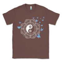 Chestnut yin yang with butterflies ancient chinese yin yang Classic Tee - Craftify