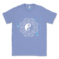 Colony Blue yin yang with butterflies ancient chinese yin yang Classic Tee - Craftify