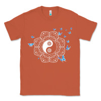 Copper yin yang with butterflies ancient chinese yin yang Classic Tee - Craftify