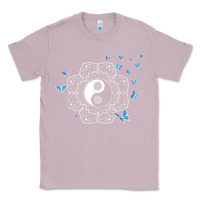 Lilac yin yang with butterflies ancient chinese yin yang Classic Tee - Craftify