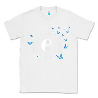 White yin yang with butterflies ancient chinese yin yang Classic Tee - Craftify