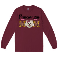 Burgundy western mom pomeranian Long Sleeve Tee - RanaPortraitStore