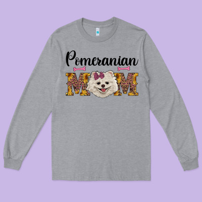 Western Mom Pomeranian Long Sleeve Tee Designed By Ranaportraitstore