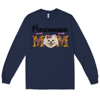 Navy western mom pomeranian Long Sleeve Tee - RanaPortraitStore