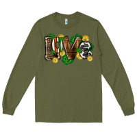 Army Green Western love St. Patrick's Day Long Sleeve Tee - CowGirlArtShop