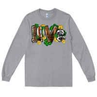 Heather Grey Western love St. Patrick's Day Long Sleeve Tee - CowGirlArtShop
