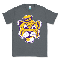 Charcoal Heather Vintage Louisiana State Tiger Mascot Classic Tee - Craftify