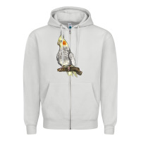 Dove Grey Cocktail Parrot Zipper Hoodie - LillyAllenDesigns