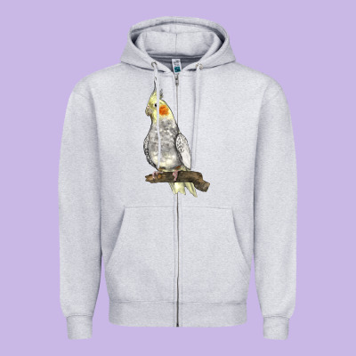 Cocktail Parrot Zipper Hoodie Designed By Lillyallendesigns