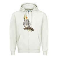 Oatmeal Heather Cocktail Parrot Zipper Hoodie - LillyAllenDesigns