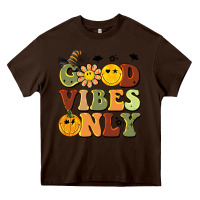 Chocolate Brown halloween good vibes only Heavy Core Tee - BarkalooDesign