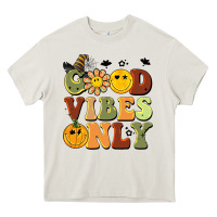 Cream halloween good vibes only Heavy Core Tee - BarkalooDesign
