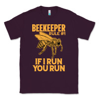 Plum bee beekeeper if i run you run bumble bee humour 449 hive beekeeping Classic Tee - Craftify