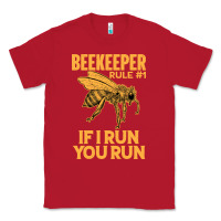 Red bee beekeeper if i run you run bumble bee humour 449 hive beekeeping Classic Tee - Craftify