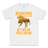 White bee beekeeper if i run you run bumble bee humour 449 hive beekeeping Classic Tee - Craftify