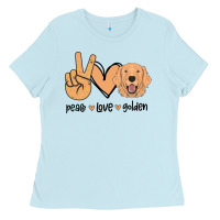 Baby Blue Peace Love Golden Ladies Tee - Bettercallsaul
