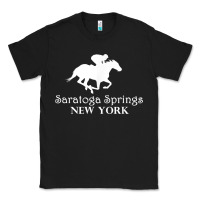 Black Saratoga Springs New York Horse Racing Jockey Classic Tee - Craftify
