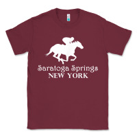 Burgundy Saratoga Springs New York Horse Racing Jockey Classic Tee - Craftify