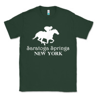 Sports Green Saratoga Springs New York Horse Racing Jockey Classic Tee - Craftify