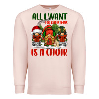 Pale Pink all i want for christmas is a choir Premium Sweatshirt - BarkalooDesign