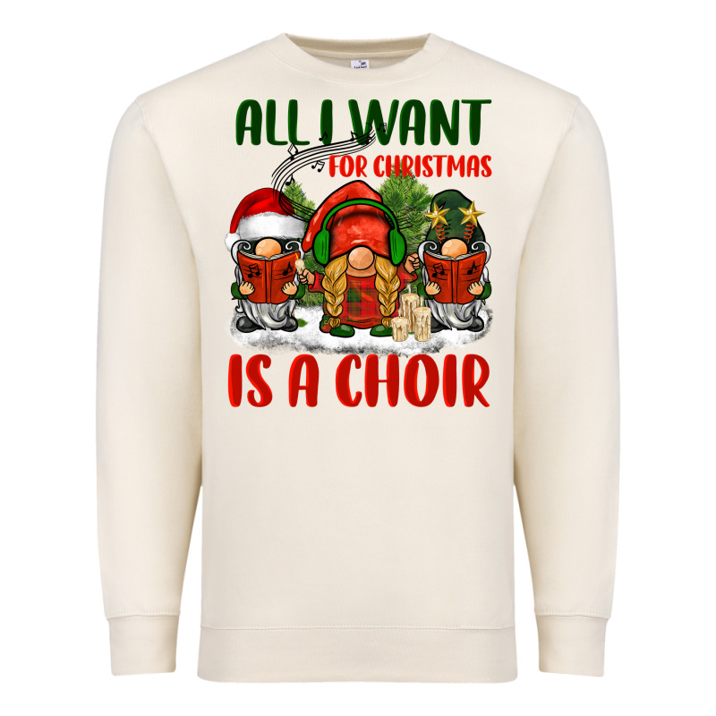 All I Want For Christmas Is A Choir Premium Sweatshirt by BarkalooDesign | Teevron