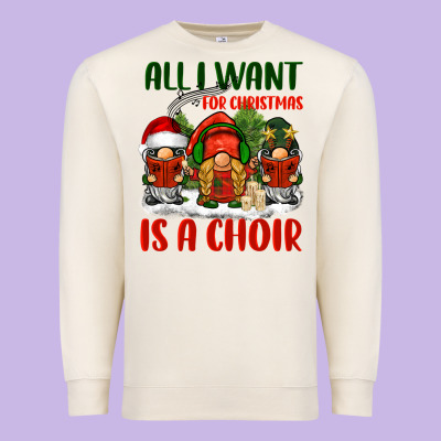 All I Want For Christmas Is A Choir Premium Sweatshirt Designed By Barkaloodesign