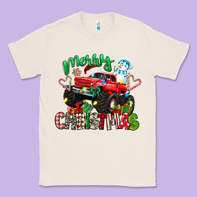 Merry Christmas Monster Truck Classic Tee Designed By Texasbilliewilder