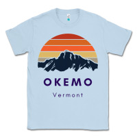 Dusty Blue Okemo Vermont Skiing Snowboarding Hikers Gifts for VT Travel Classic Tee - InspiraDesign
