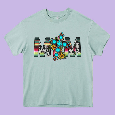 Mom Cross Heavy Core Tee Designed By Jahusdesignshop